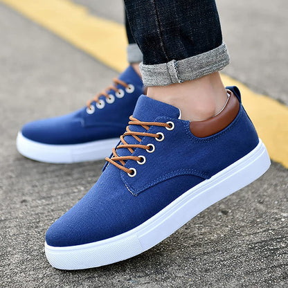 Herr Sneakers - Canvas - Lågt Skaft - Bekväma och Andningsbara