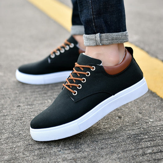 Herr Sneakers - Canvas - Lågt Skaft - Bekväma och Andningsbara