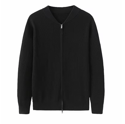 Herr Cardigan - Ribbstickad - Dragkedja - Regular Fit - Modern Stil