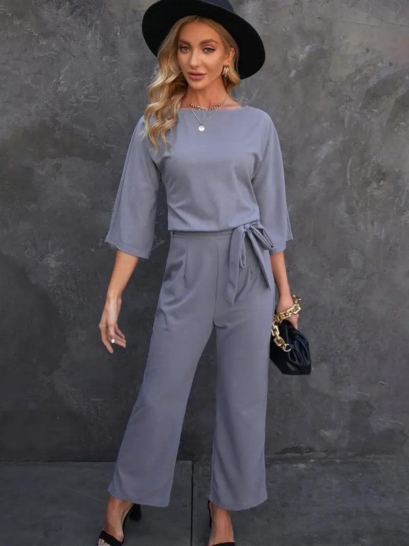 Dambyxdress – Vida Ben – 3/4-Ärm – Knytband i Midjan – Elegant och Bekväm