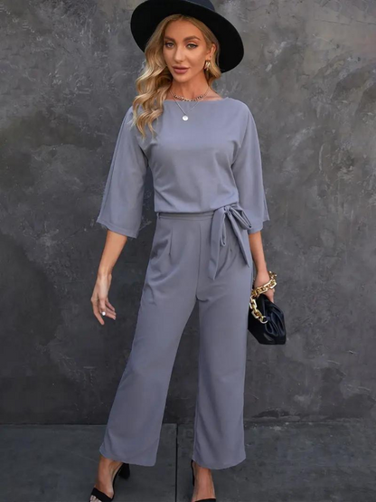 Dambyxdress – Vida Ben – 3/4-Ärm – Knytband i Midjan – Elegant och Bekväm