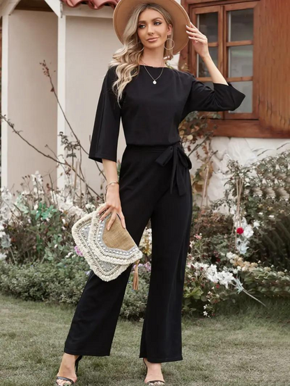Dambyxdress – Vida Ben – 3/4-Ärm – Knytband i Midjan – Elegant och Bekväm