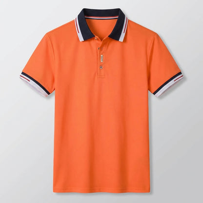 Men’s Classic Polo Shirt with Stretch Fabric and Slim Fit