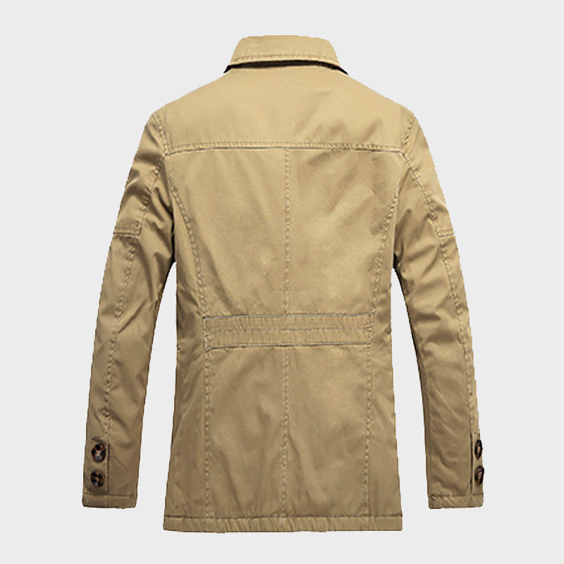 Herrar jacka – Regular fit – Knäppning fram – Fleecefodrad – Lockfickor – Mellanlängd