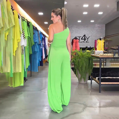 Dam Jumpsuit - One-Shoulder Design - Vida Ben - Midjeband Elegant Passform