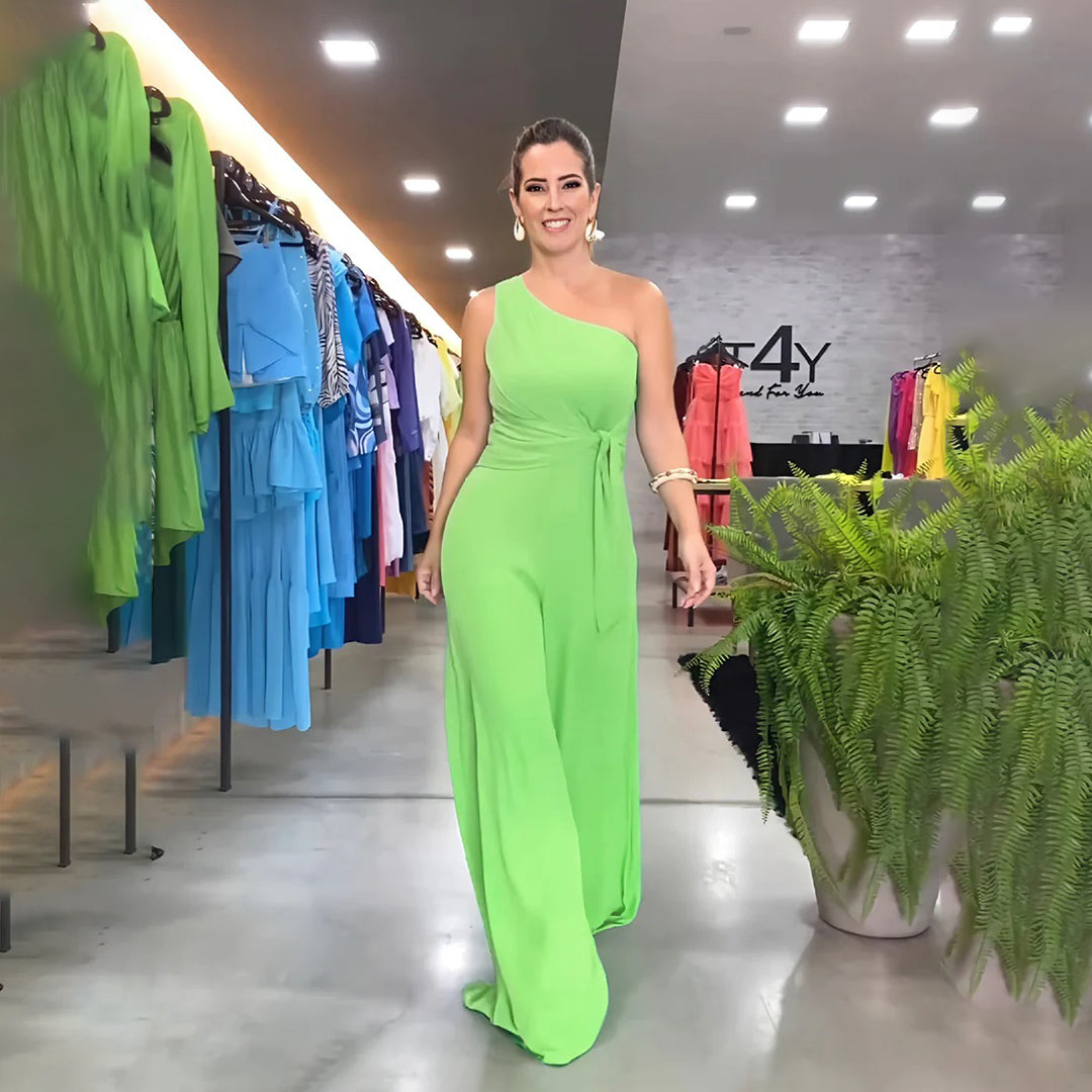 Dam Jumpsuit - One-Shoulder Design - Vida Ben - Midjeband Elegant Passform
