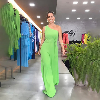 Dam Jumpsuit - One-Shoulder Design - Vida Ben - Midjeband Elegant Passform