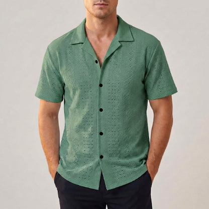 Men’s Lightweight Short Sleeve Button-Up Shirt with Relaxed Fit