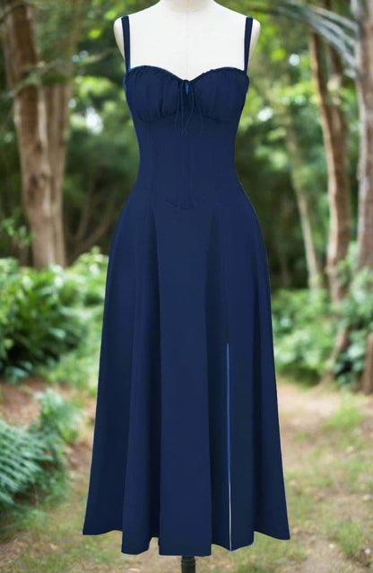Klänning för dam - Vintage Stil - Midi Längd - Blommigt Mönster - Figurnära Liv & A-linje