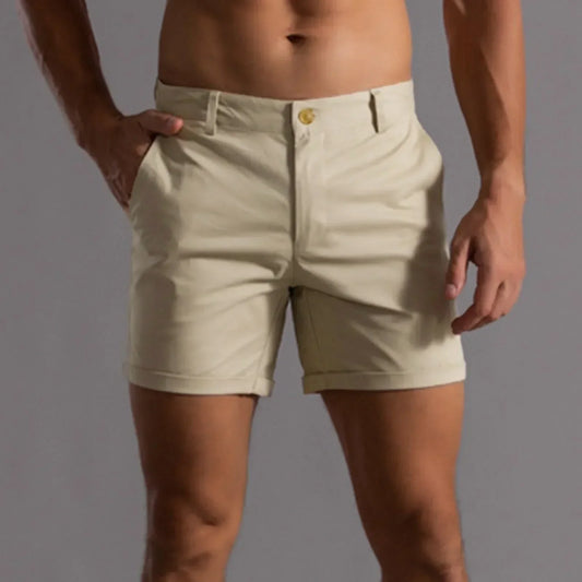 Herr shorts – Slim Fit – Skräddarsydd Passform – Andningsbart Tyg – Mellanlängd