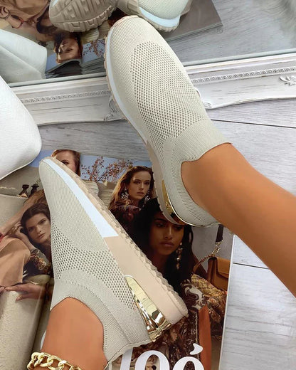 Dam Sneakers – Andningsbar Mesh – Socklik Passform – Halksäker Gummisula