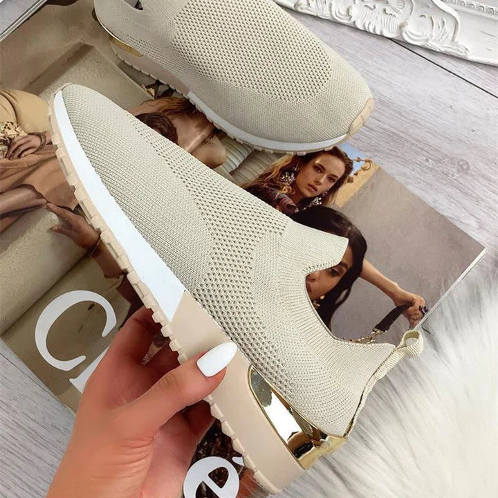 Dam Sneakers – Andningsbar Mesh – Socklik Passform – Halksäker Gummisula
