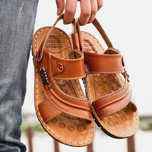 Herrsandaler - Ergonomisk Komfort - Justerbara Remmar - Halkfri Sula