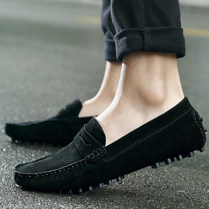 Herr Loafers - Äkta Läder - Mokassin-Stil - Halksäker Sula - Slip-On Elegans