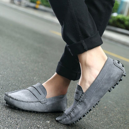 Herr Loafers - Äkta Läder - Mokassin-Stil - Halksäker Sula - Slip-On Elegans