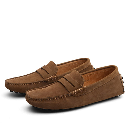 Herr Loafers - Äkta Läder - Mokassin-Stil - Halksäker Sula - Slip-On Elegans