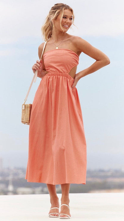 Dam Jumpsuit - Axelbandslös - Vida Ben - Midjecutouts - Sidofickor