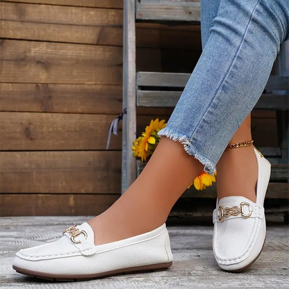 Dam Loafers - Äkta Läder - Kedjedetalj - Rund Tå - Slip-on Komfort
