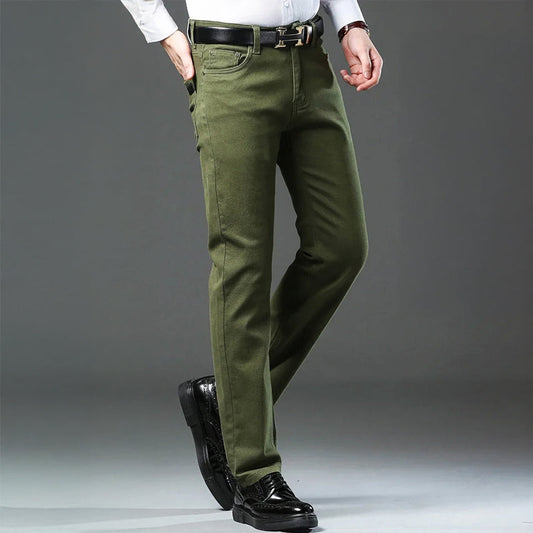 Herrbyxa – Tapered Passform – Bomullsblandning – Femficksdesign – Hellång