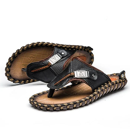 Herr Flip-Flops – Remmar – Texturerad Fotbädd – Öppen Tå – Avslappnad Passform