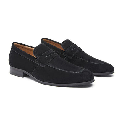Herrloafers – Klassisk Passform – Mocka – Pennyrem – Slip-on för Formell Stil