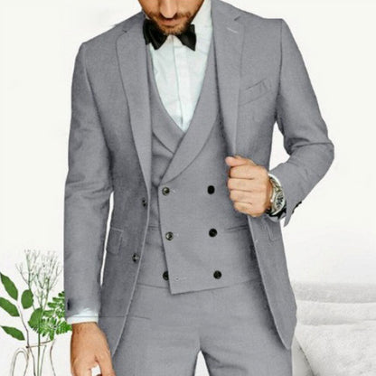 Herrkostym tre delar – Slim fit – Skräddarsydd siluett – Ullblandning