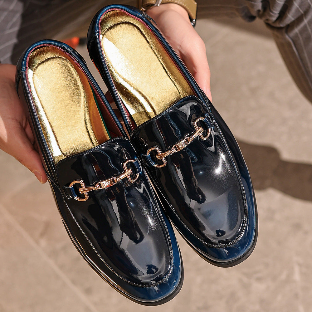Herrloafers – Slip-on – Blank finish – Metallspänne – Elegant passform – Festklädsel