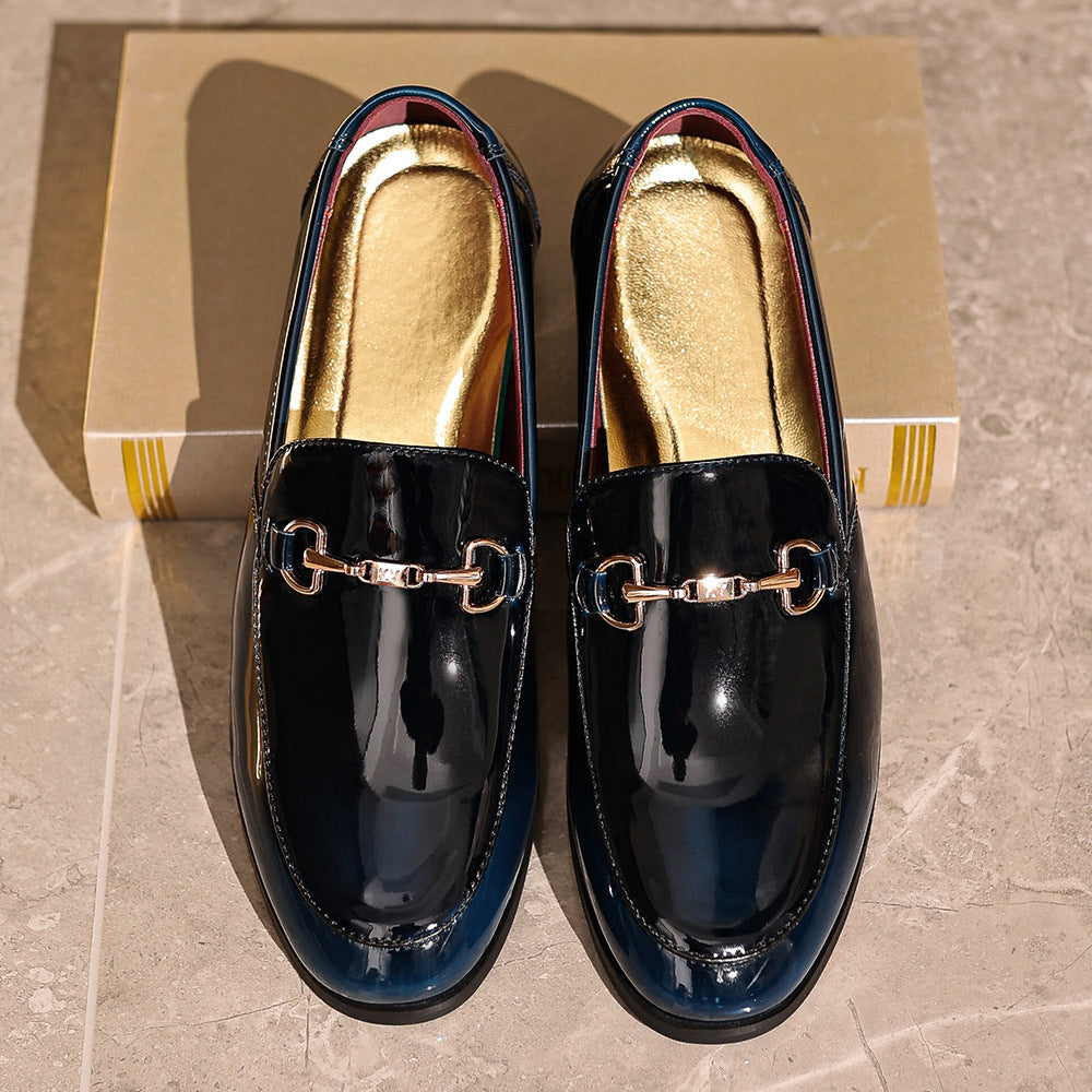 Herrloafers – Slip-on – Blank finish – Metallspänne – Elegant passform – Festklädsel