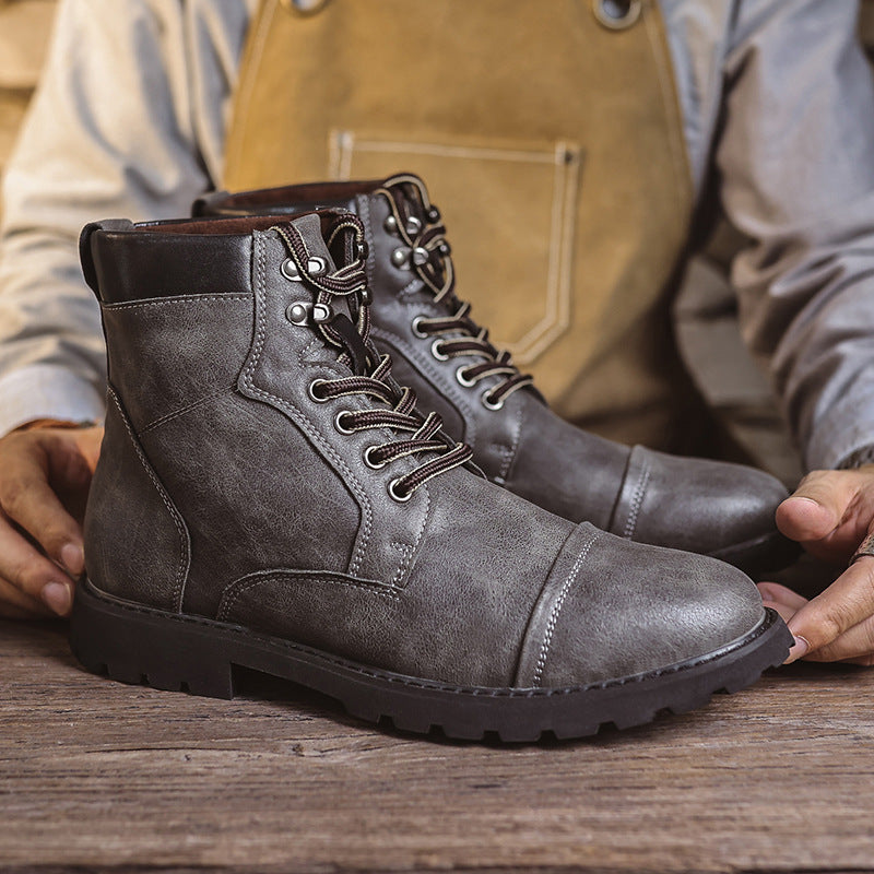 Herrboots – Snörning – Stötdämpad Ankel – Greppsula Robust Passform