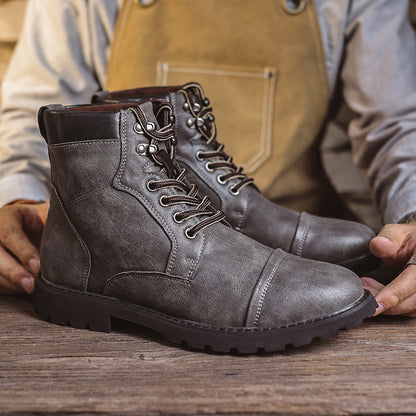 Herrboots – Snörning – Stötdämpad Ankel – Greppsula Robust Passform