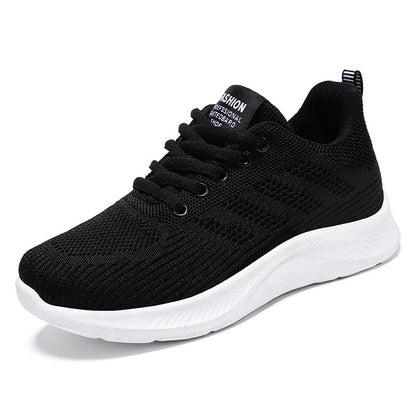 Dam Sneakers – Flyknit Mesh – Andas Lätt – Dämpad Sula – Låg Modell – Snörning