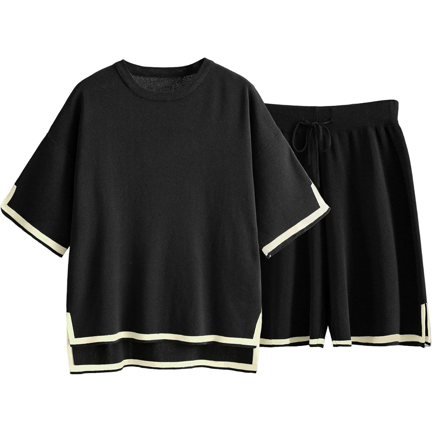 Damset i stickad tröja – Avslappnad passform – Andningsbart tyg – Ribbad kantdesign