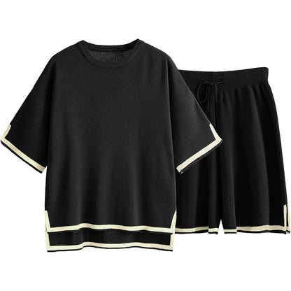 Damset i stickad tröja – Avslappnad passform – Andningsbart tyg – Ribbad kantdesign