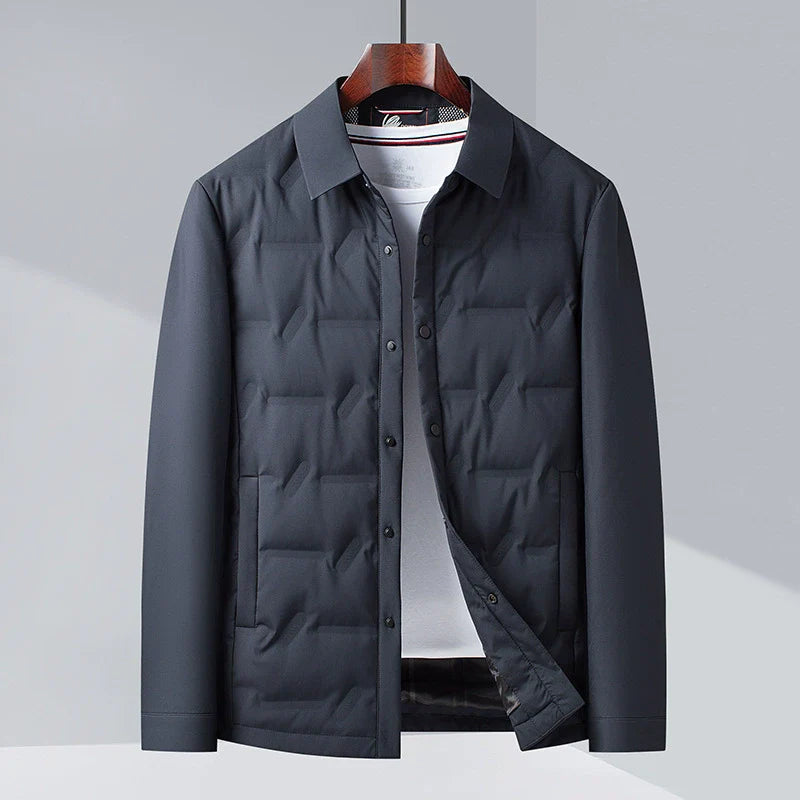 Herrjacka – Slim Fit – Lätt Dunfodrad – Knäppning – Affärsledig Stil