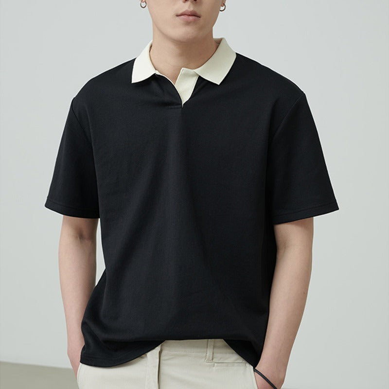 Herr Pikétröja – 100% Bomull – Regular Fit – Kort Ärm Minimalistisk Vardagsstil