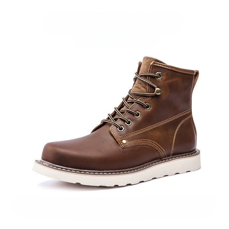 Herrboots – Mokasinssöm – Snörning – Mjukt material – Vadderad Krage – Greppsula