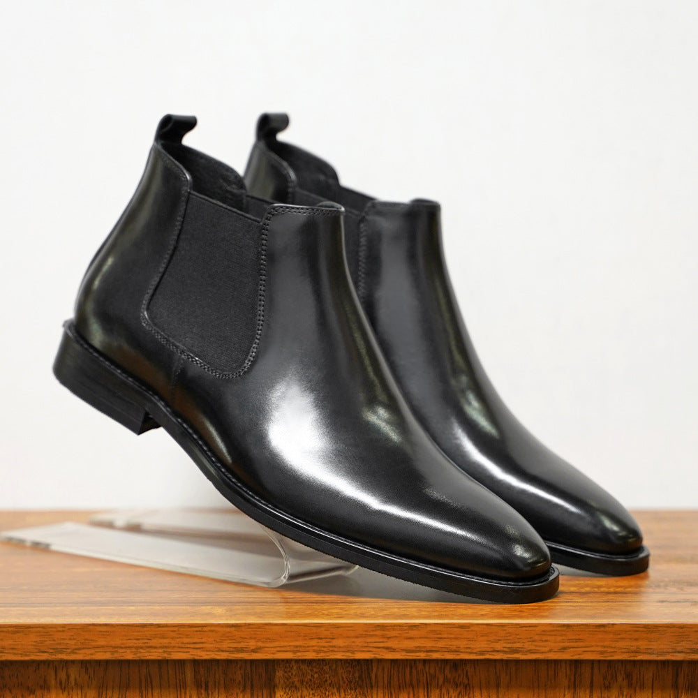 Herr Chelsea Boots – Skinn – Ankellång – Resårpaneler – Slip-on Elegans