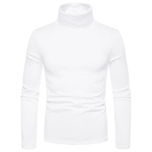 Herr Turtleneck T-shirt – Slim Fit – Stretchig Värmande – Långärmad Baslager