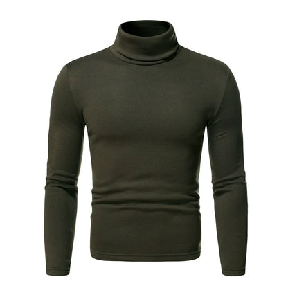 Herr Turtleneck T-shirt – Slim Fit – Stretchig Värmande – Långärmad Baslager