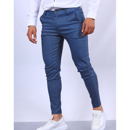 Herrbyxor – Slim Fit – Avsmalnande Ben – Skräddarsydd Look för Kontor och Fritid
