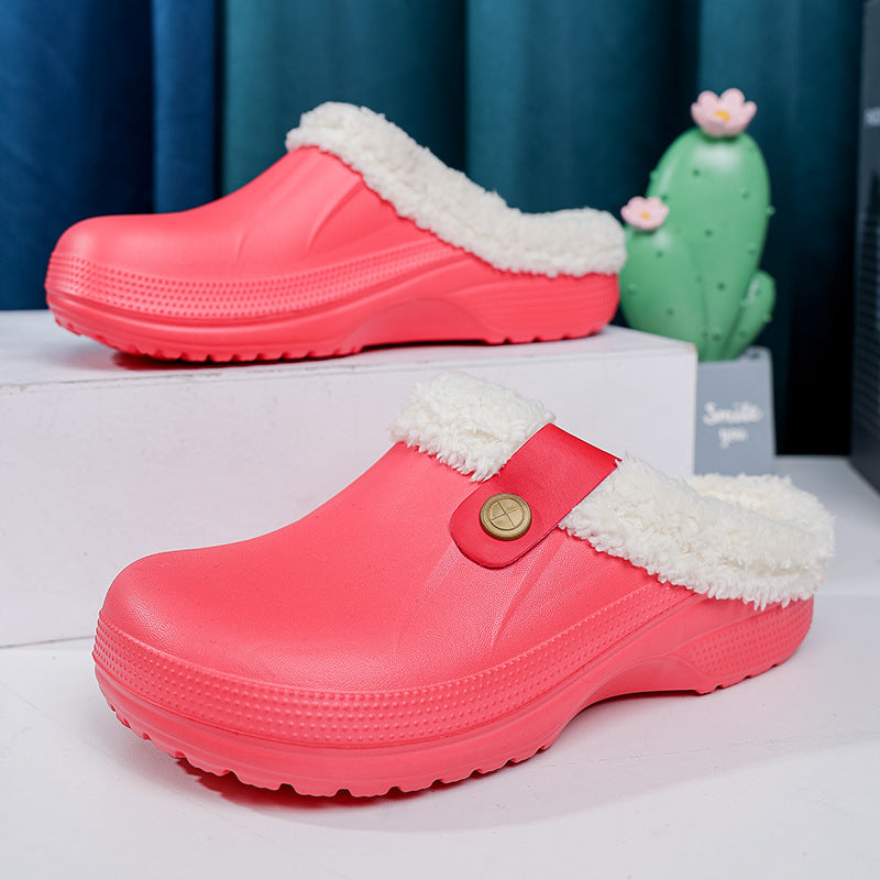 Damtofflor – Bred passform – Fleecefodrade – Vattenavvisande – Halksäker sula