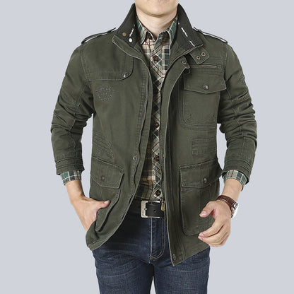 Herrjacka – Avslappnad Passform – Flervägsfickor – Funktionell Design – Militärstil