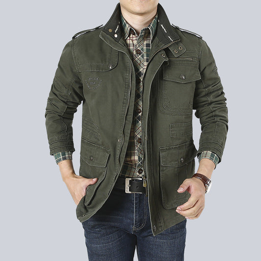 Herrjacka – Avslappnad Passform – Flervägsfickor – Funktionell Design – Militärstil