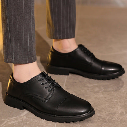 Herrskor Derby – Skinn – Klassisk Cap Toe – Snörning – Gummisula – Formell Passform