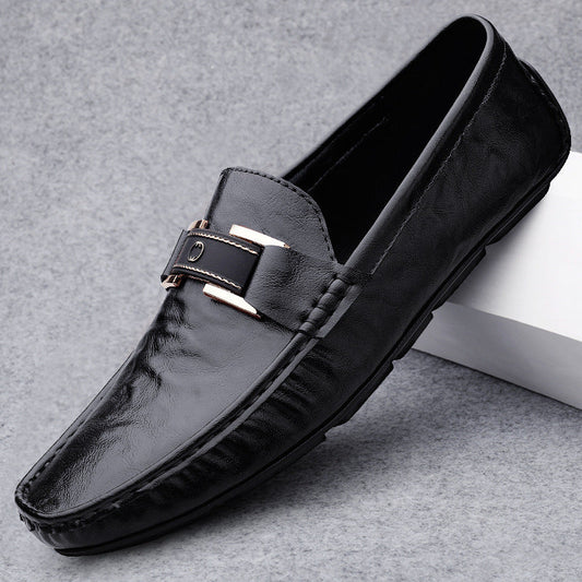 Herrloafers – Slip-On Design – Dekorrem – Andningsbar Mjuk Sula – Elegant Stil