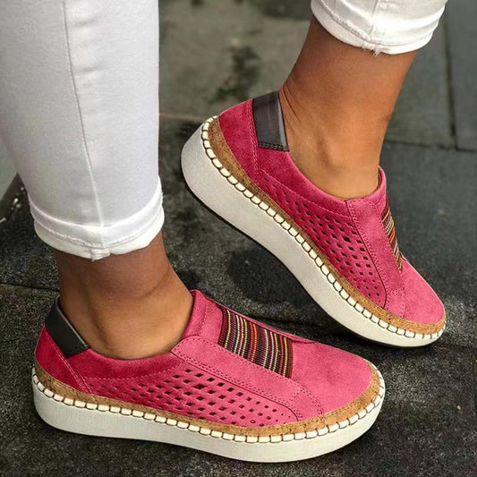 Dam Sneakers Slip-on – Andningsbar Komfort – Elastisk Rem – Dämpad Tjocksula