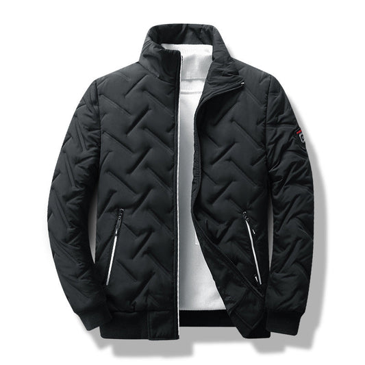 Herrjacka quiltad – Slim fit – Ståkrage – Dragkedjefickor – Ribbad fåll