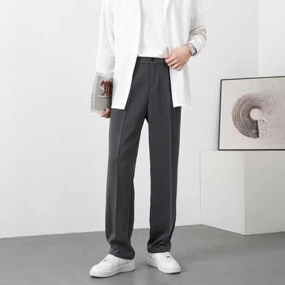 Herrbyxor – Slim Fit – Lättviktigt Tyg – Ankellängd – Smart Casual Stil