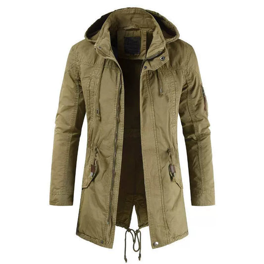 Herr Parkasjacka – Slim Fit – Luva med Dragsko – Flera Fickor – Vindresistent