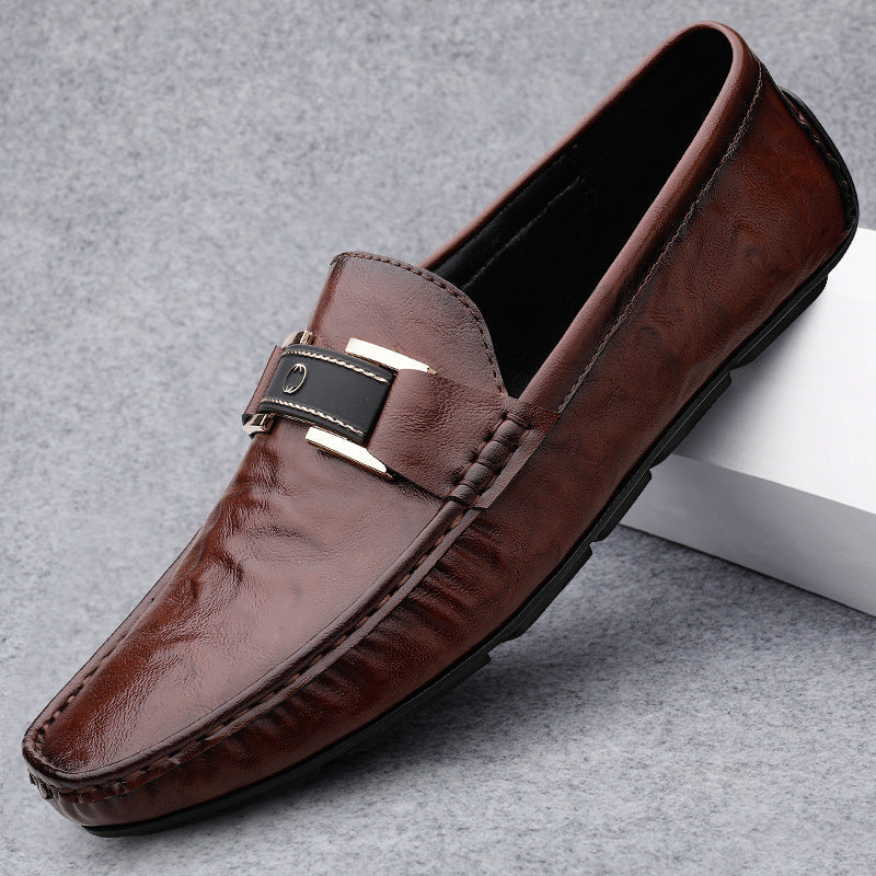 Herrloafers – Slip-On Design – Dekorrem – Andningsbar Mjuk Sula – Elegant Stil